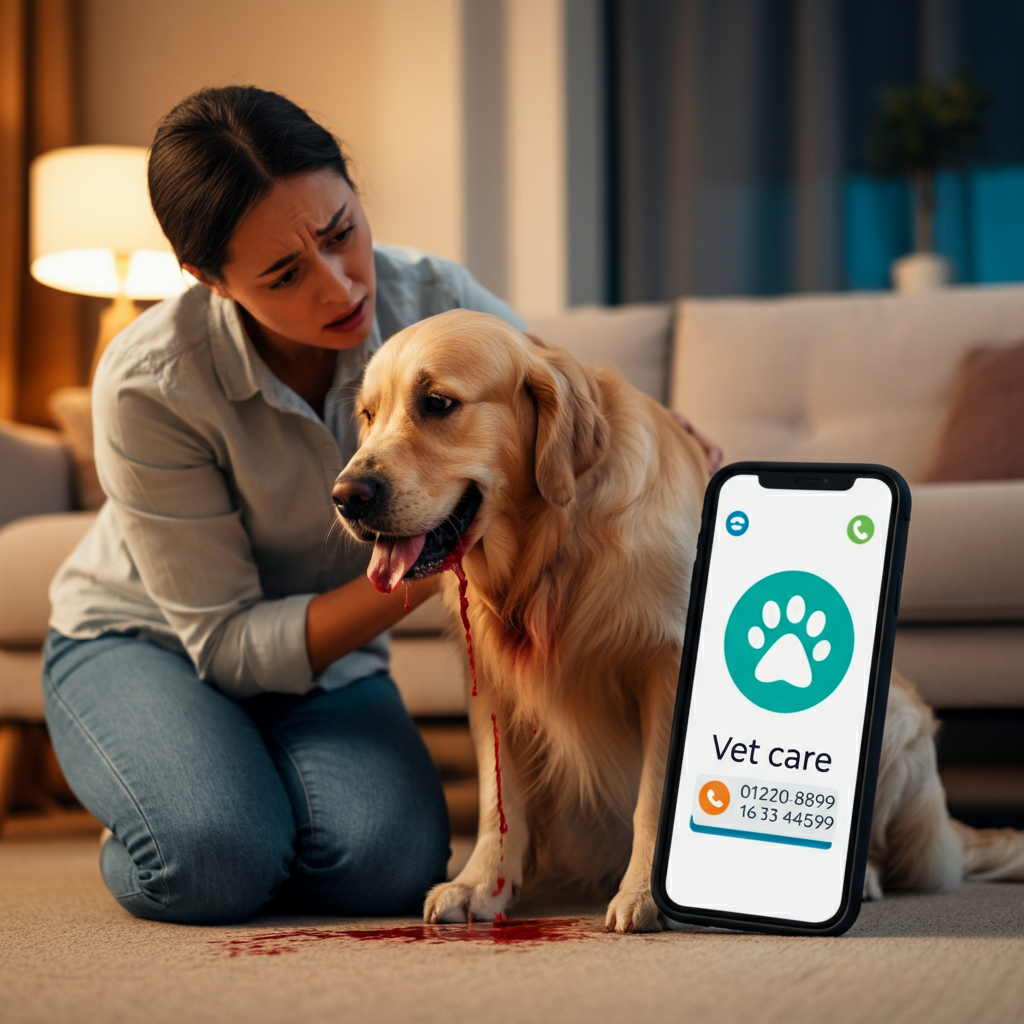 why is my dog throwing up blood